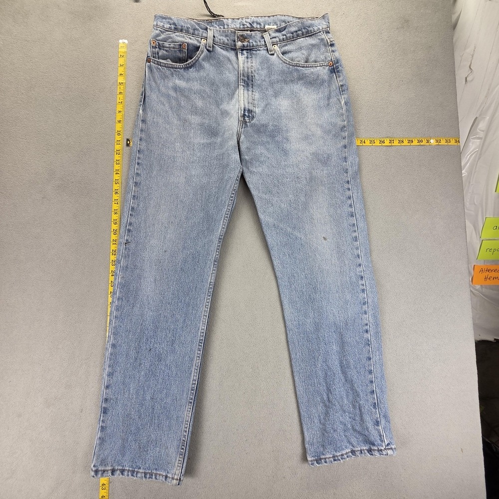 Vintage Levis 505 Jeans Mens Blue Light Wash Straight Zip Fly USA Fits 34x30
